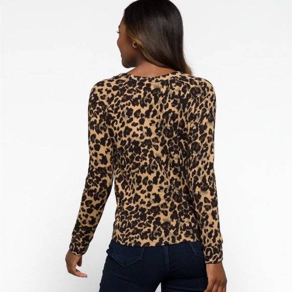 NWOT! Nine Britton Billie Tie Front Brushed Knit Top in Leopard Print - XL - Picture 4 of 8
